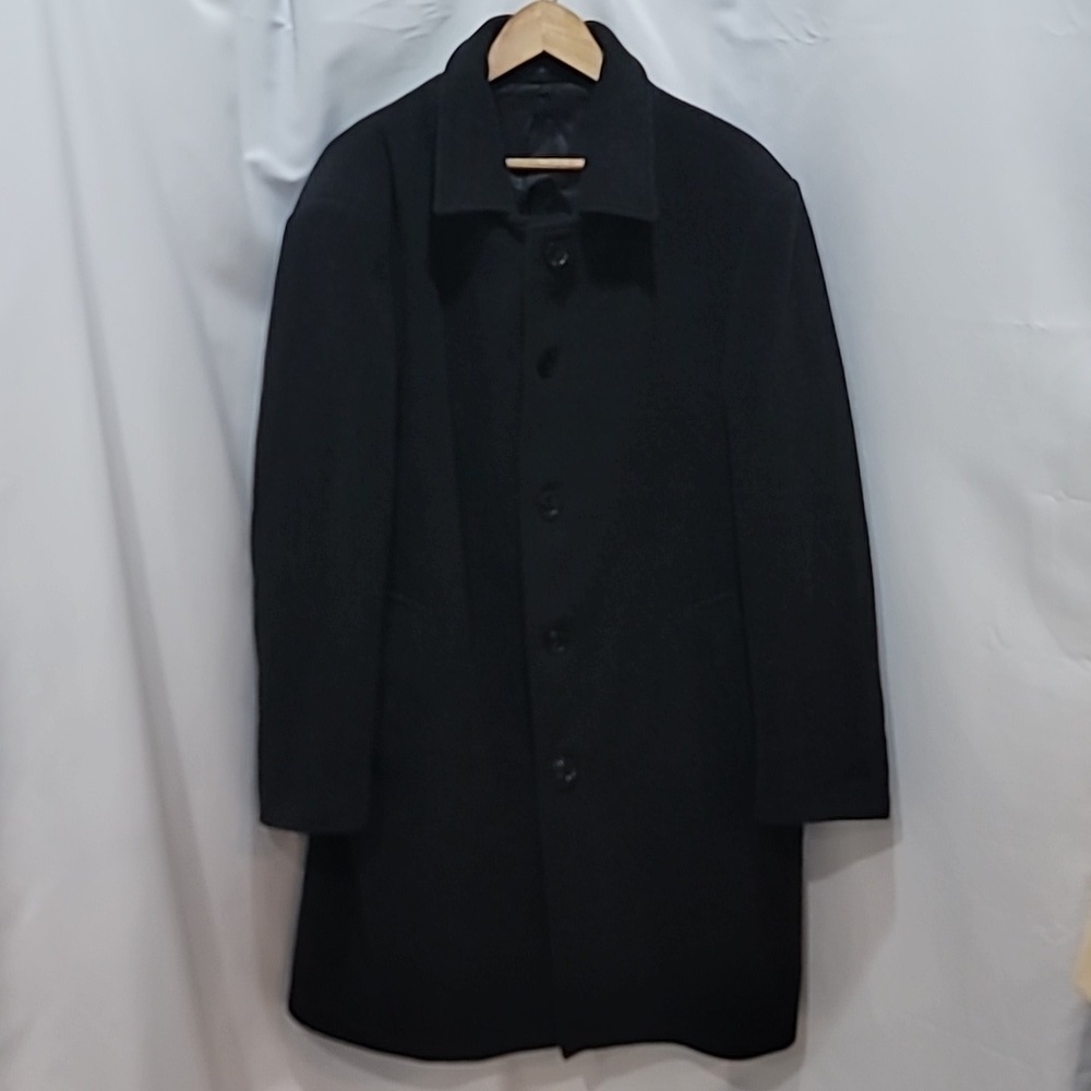 DONATELLO Italian Wool and Cashmere Long Coat Button Up